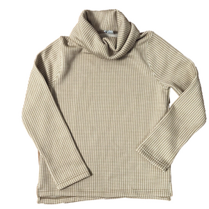 J. Crew Turtleneck Sweater Size Medium Tan White Check